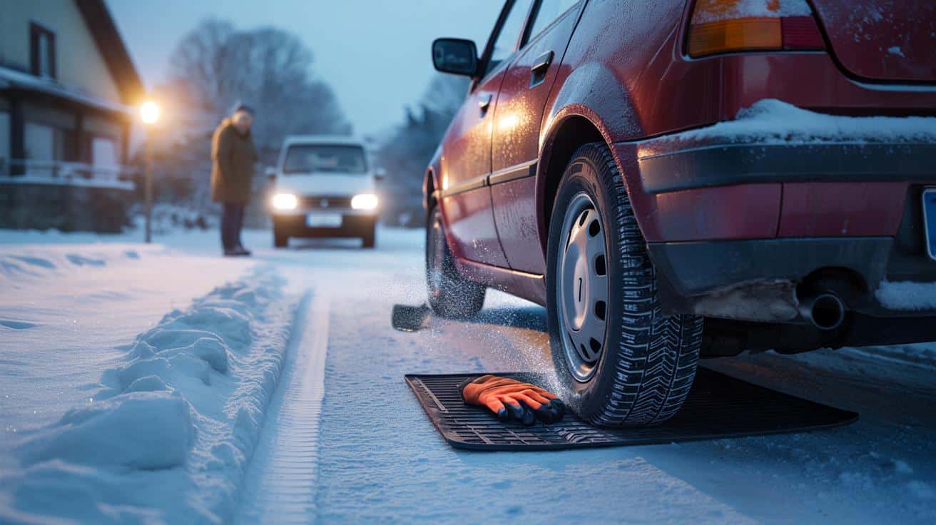 Im Schnee festgefahren? Wie eine einfache Fußmatte Sie in Minuten befreit