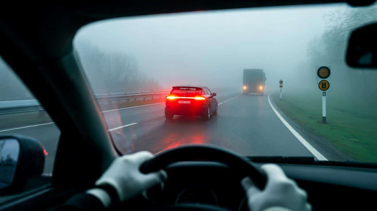 Nebel-Bußgeld: Warum das rote Rücklicht Sie plötzlich auf 50 km/h begrenzt